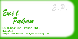 emil pakan business card